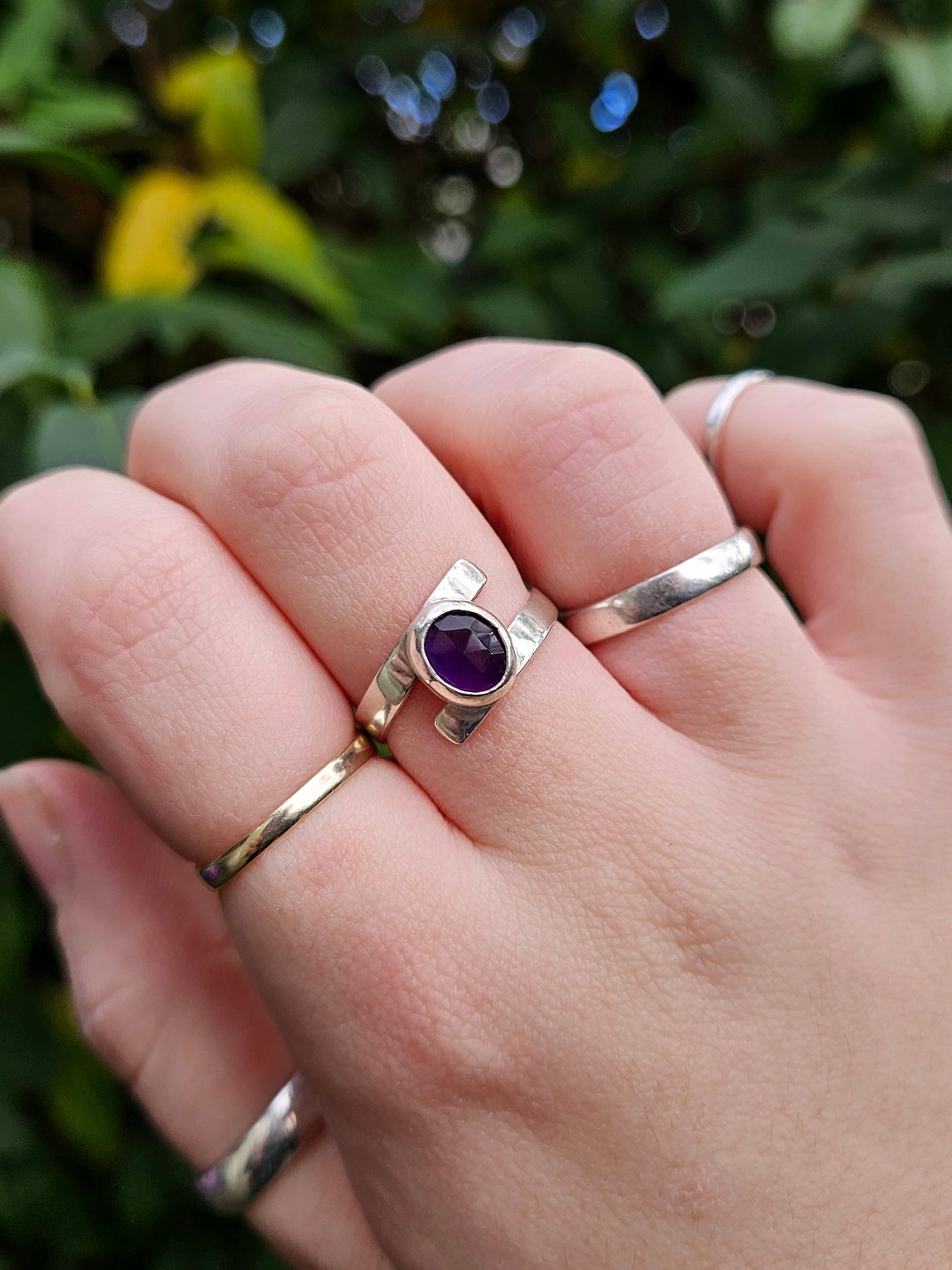 Amethyst wrap ring - Sterling Silver