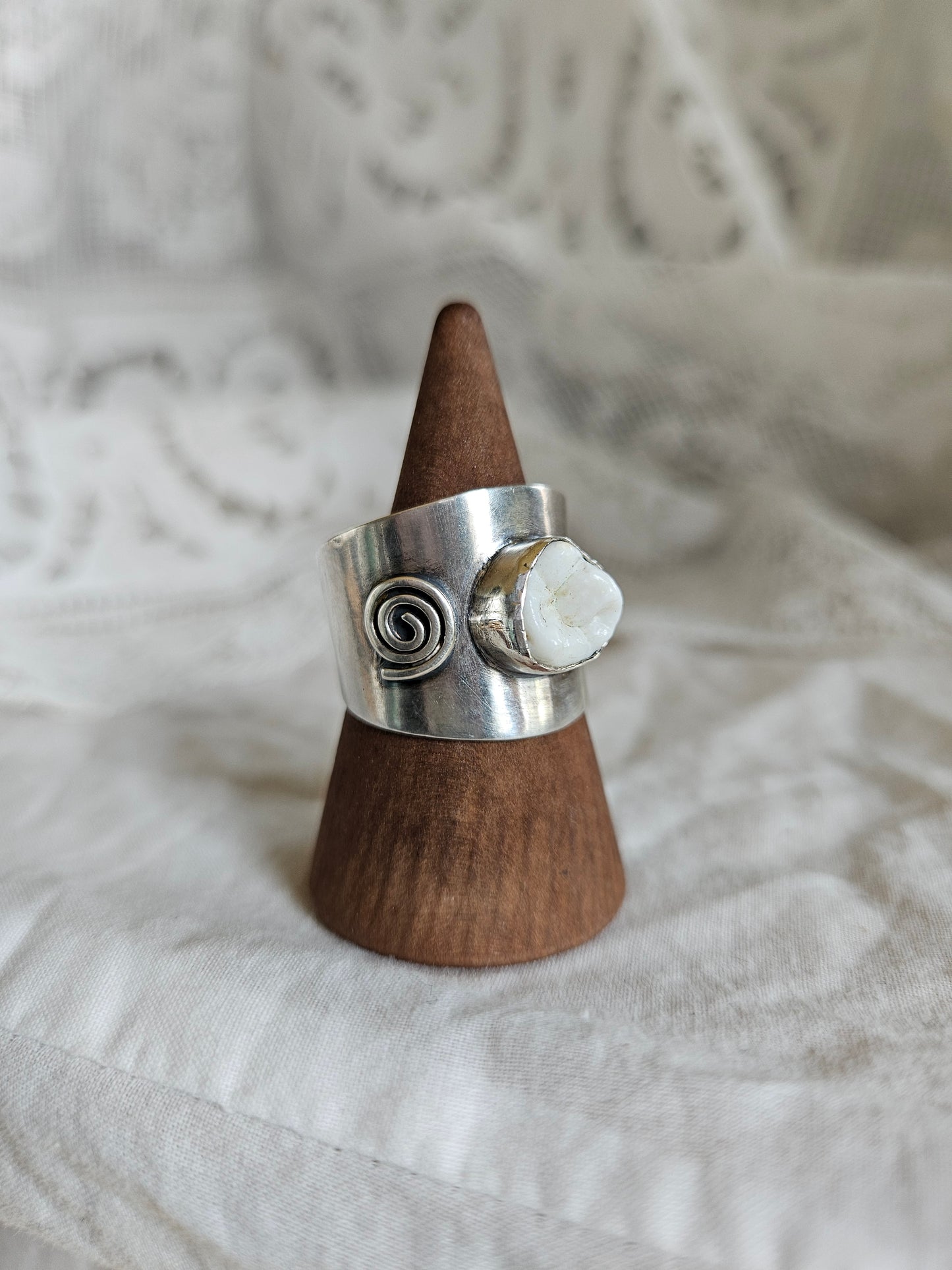 Chunky Human Tooth Ring - Sterling Silver
