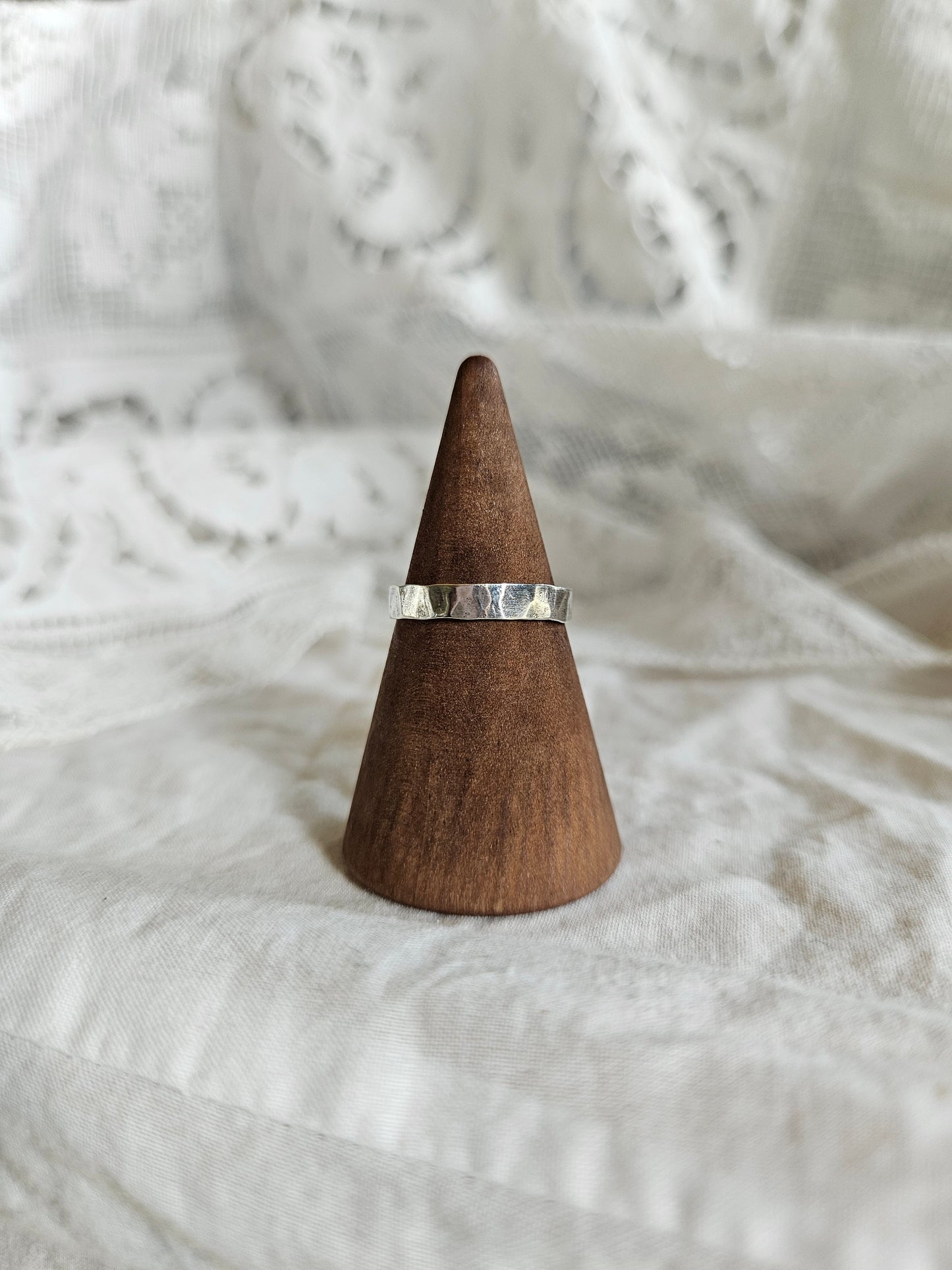Moss Agate band - Sterling Silver