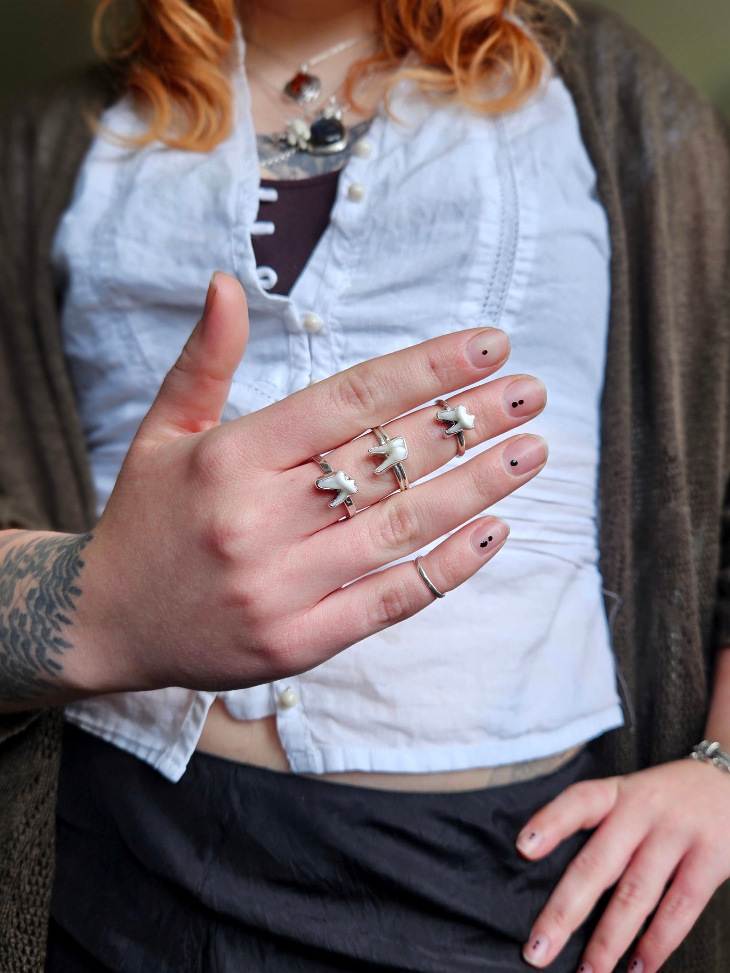 Muntjac Tooth Ring - Sterling Silver