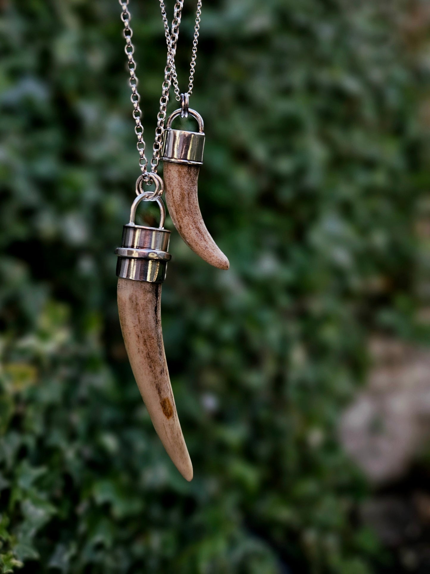 Antler Pendant in Sterling Silver - Large