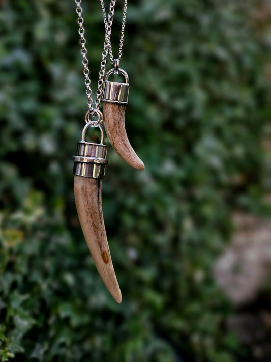 Antler Pendant in Sterling Silver - Large