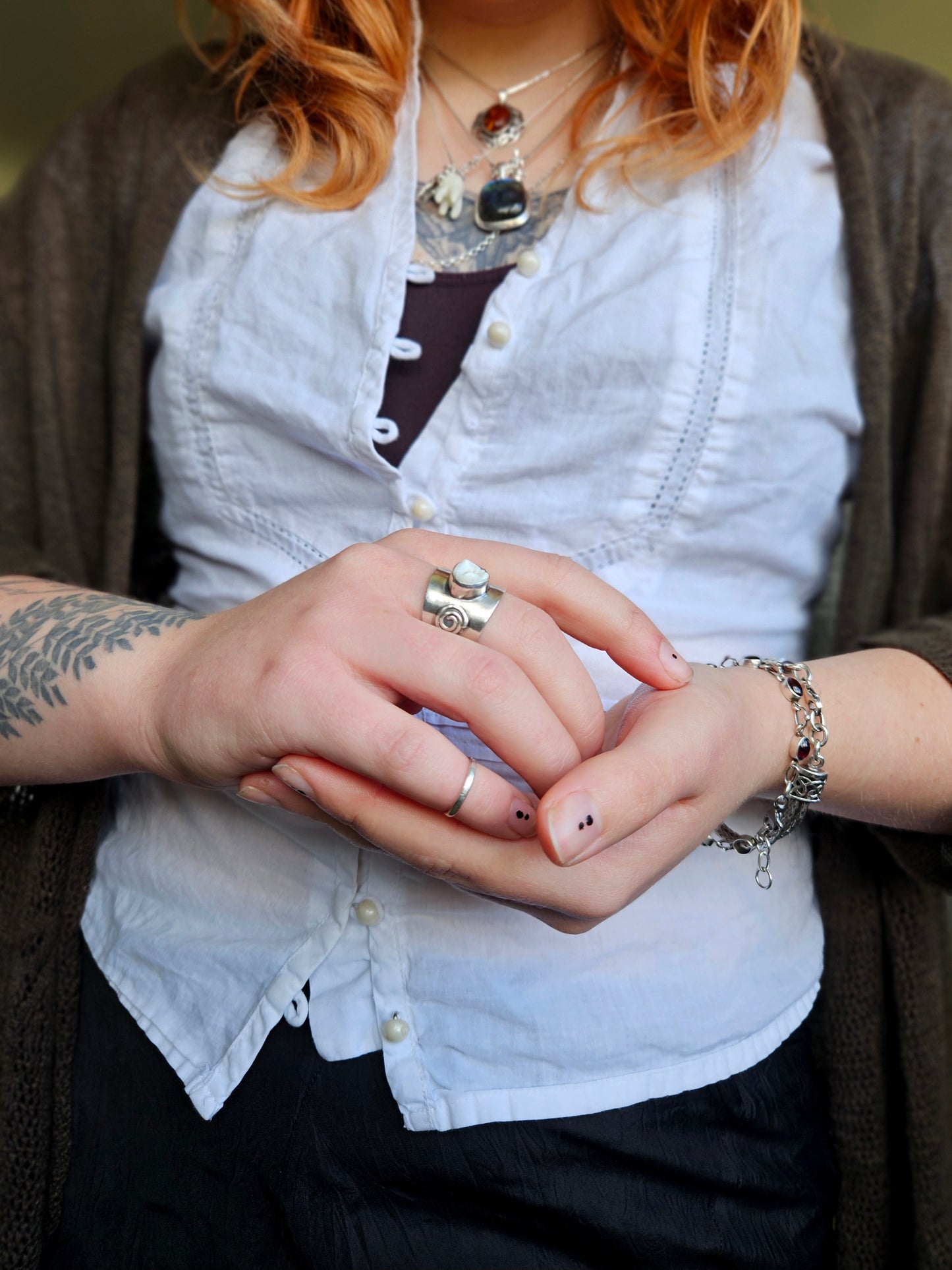 Chunky Human Tooth Ring - Sterling Silver