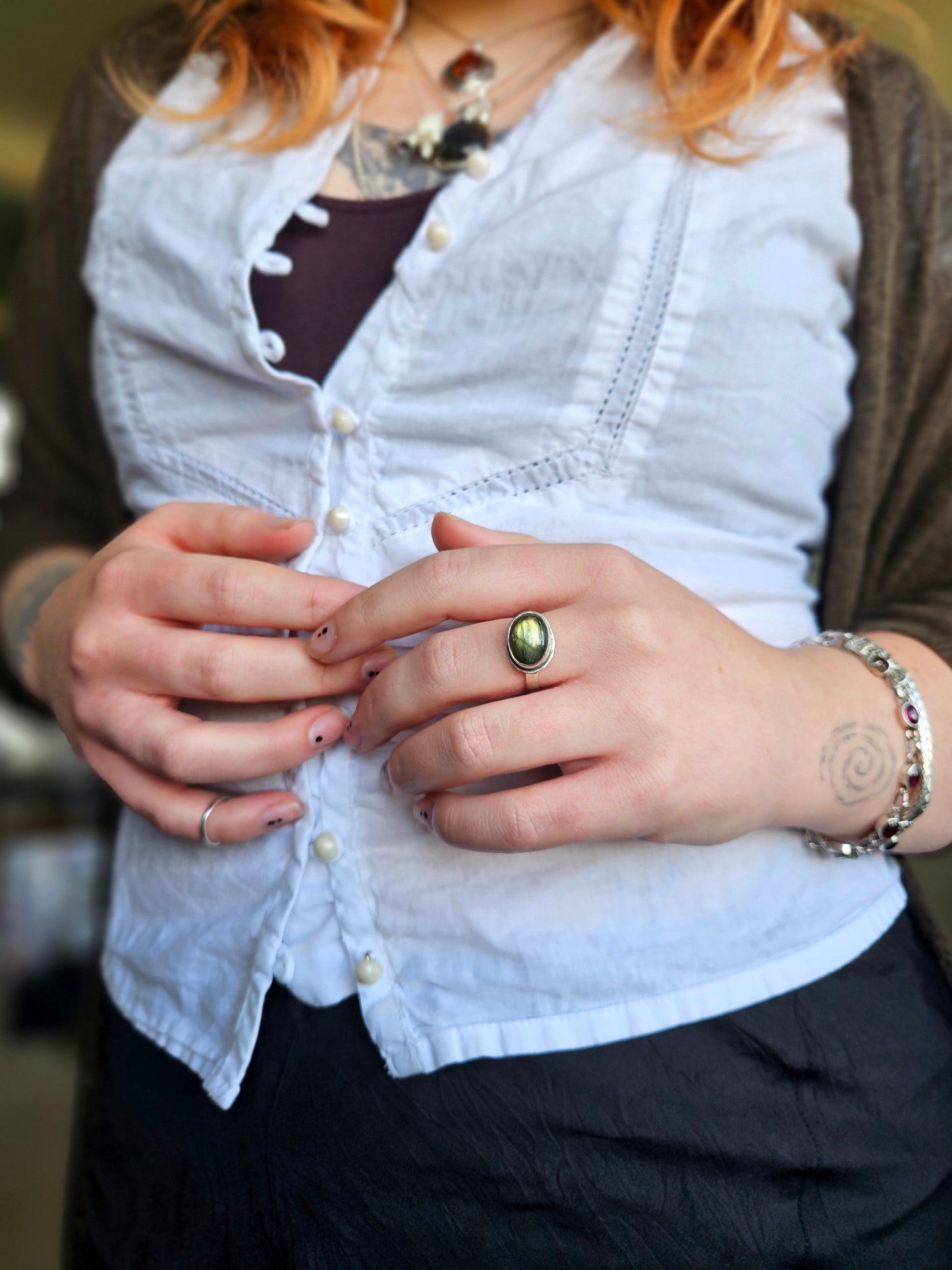Labradorite ring - Sterling Silver