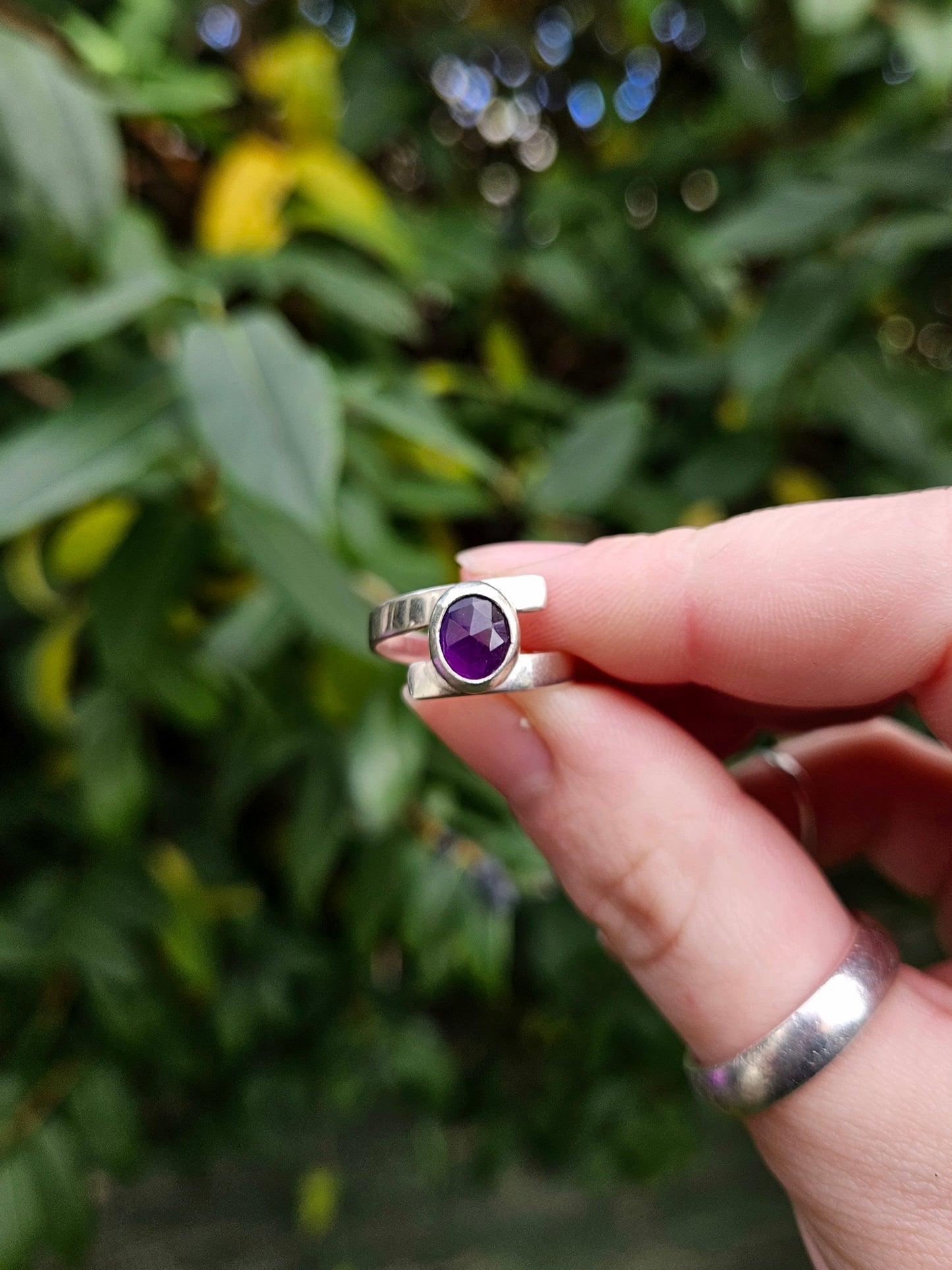 Amethyst wrap ring - Sterling Silver