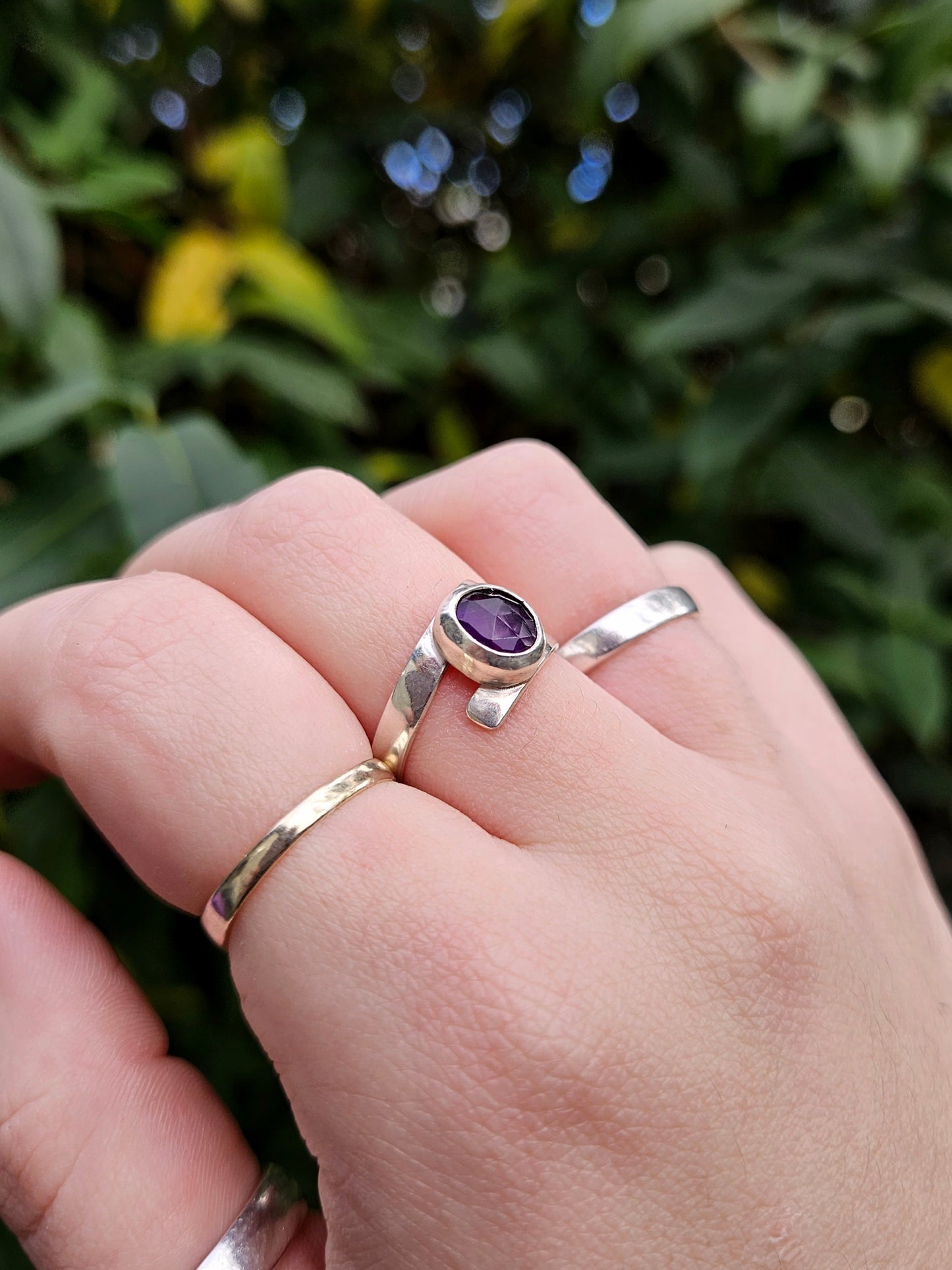 Amethyst wrap ring - Sterling Silver