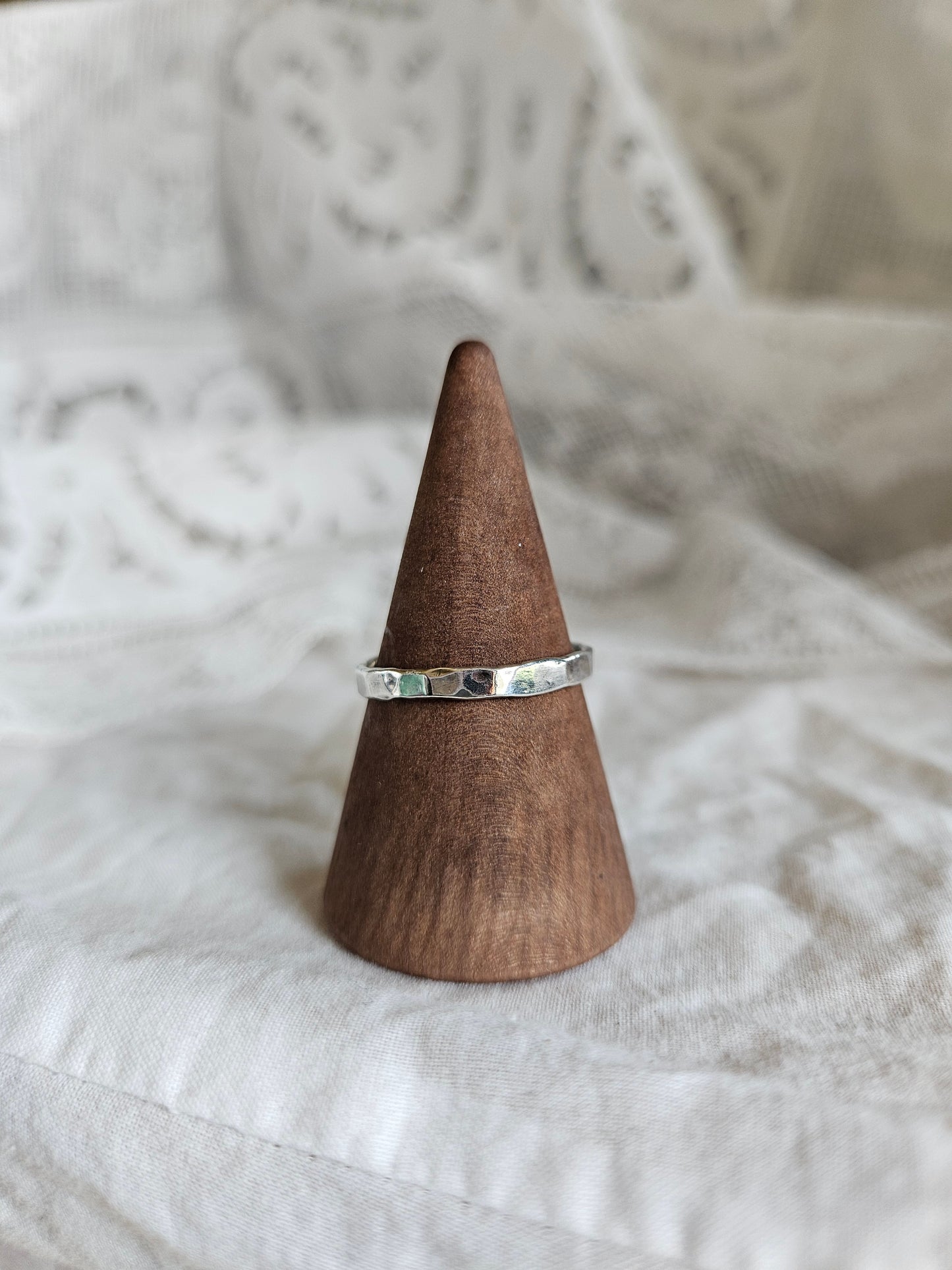 Fox Tooth Textured Ring - Sterling Silver