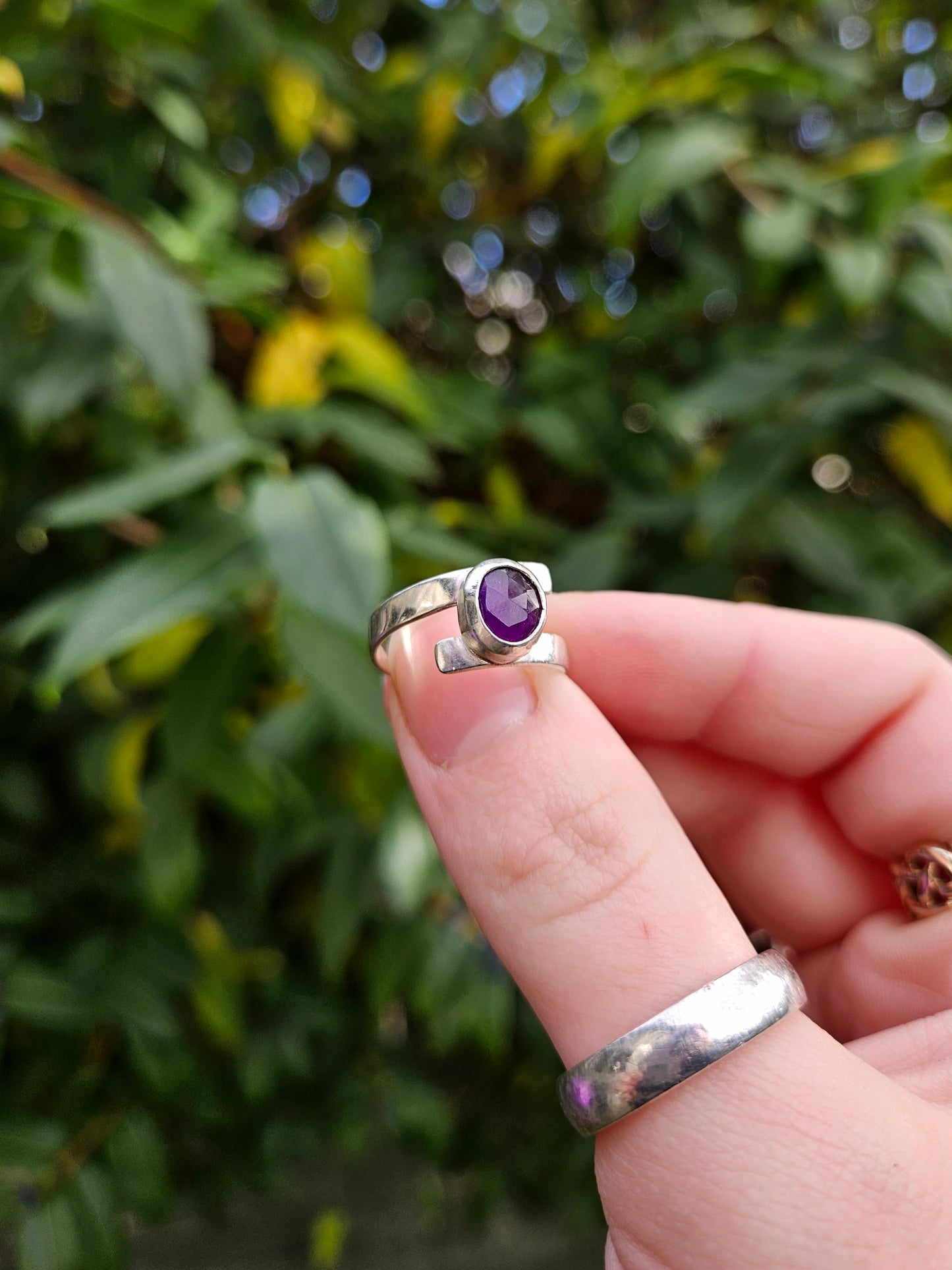 Amethyst wrap ring - Sterling Silver