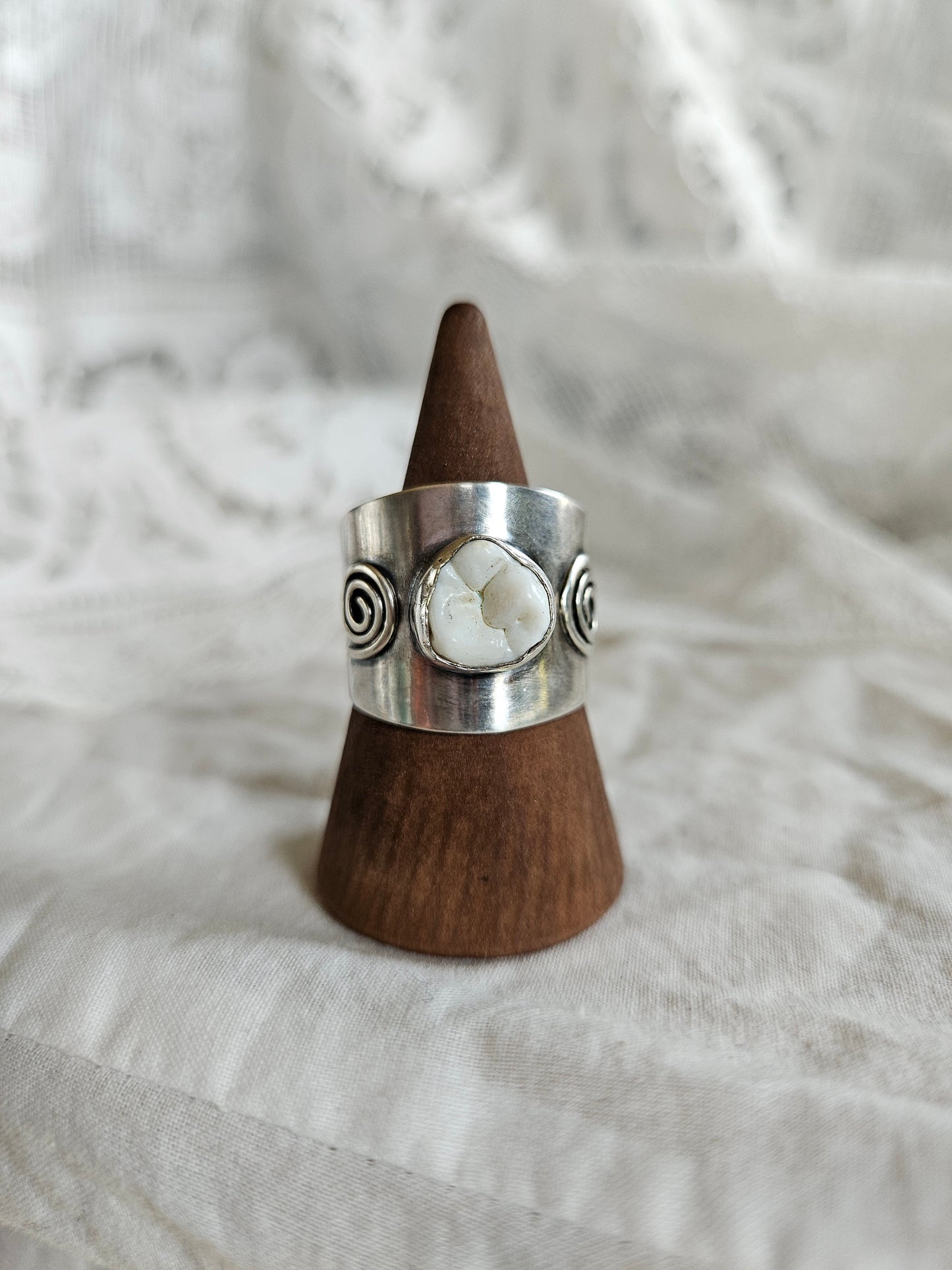 Chunky Human Tooth Ring - Sterling Silver
