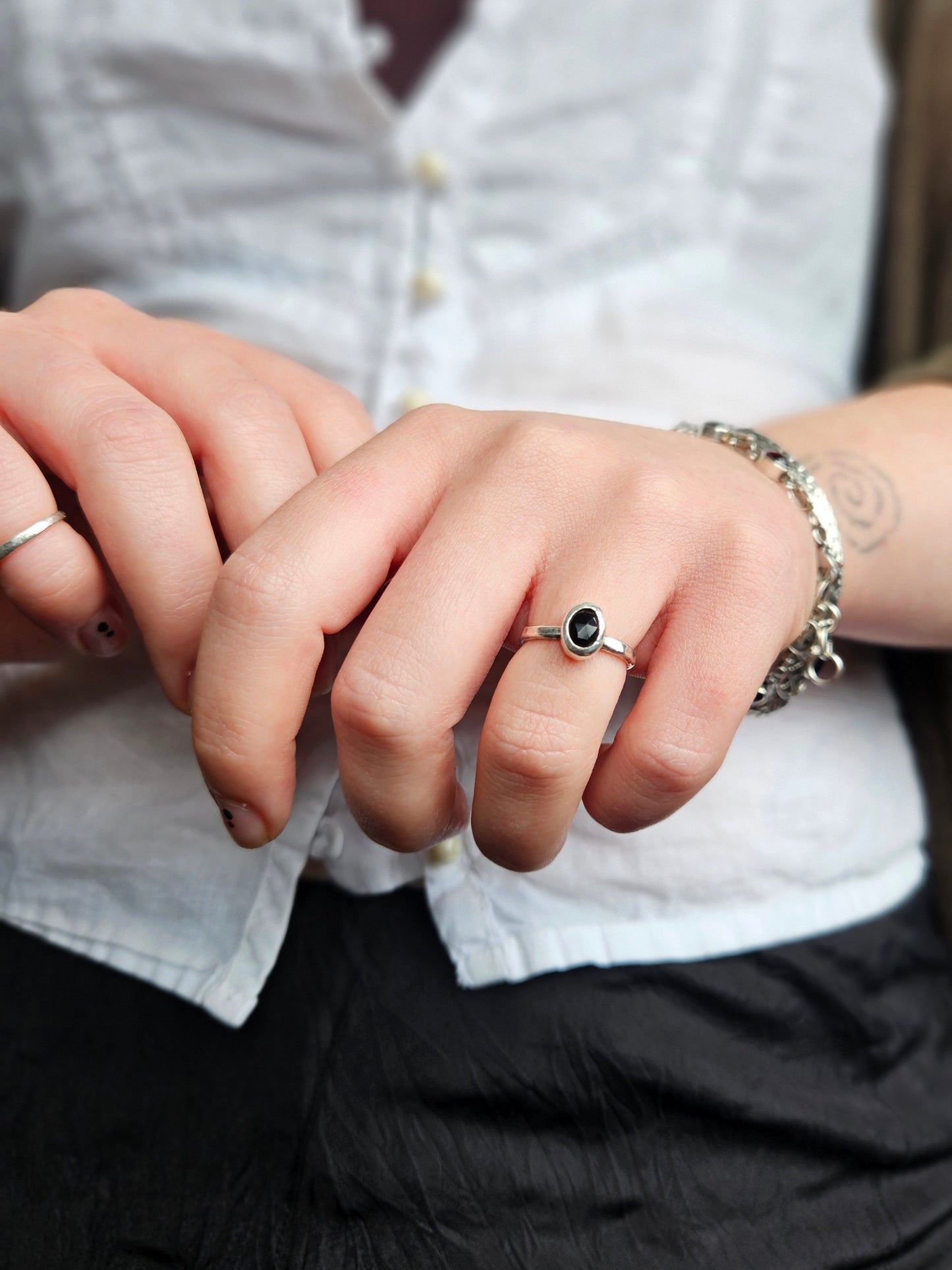 Onyx ring - Sterling Silver