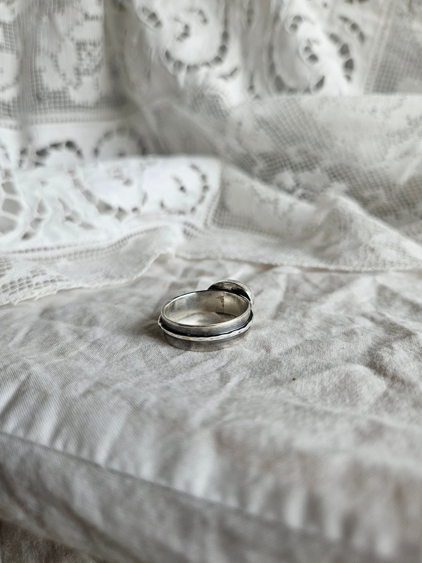 Labradorite Layered Band ring - Sterling Silver