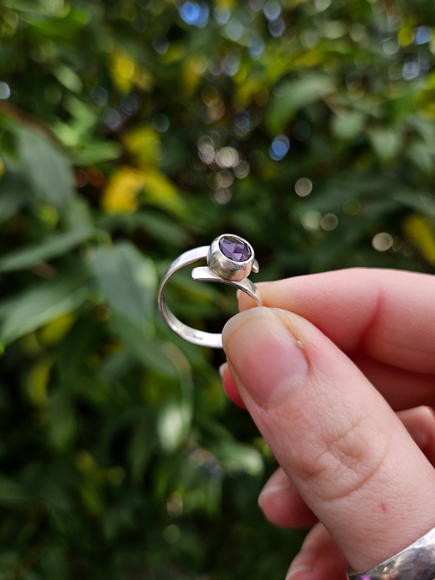 Amethyst wrap ring - Sterling Silver