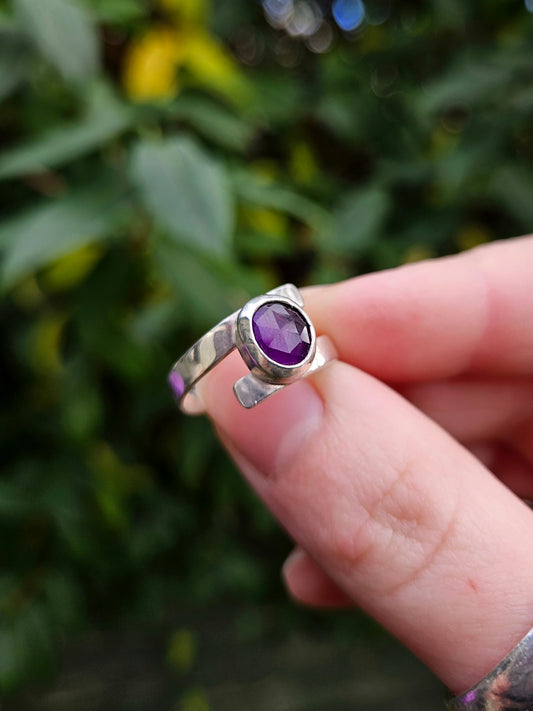 Amethyst wrap ring - Sterling Silver