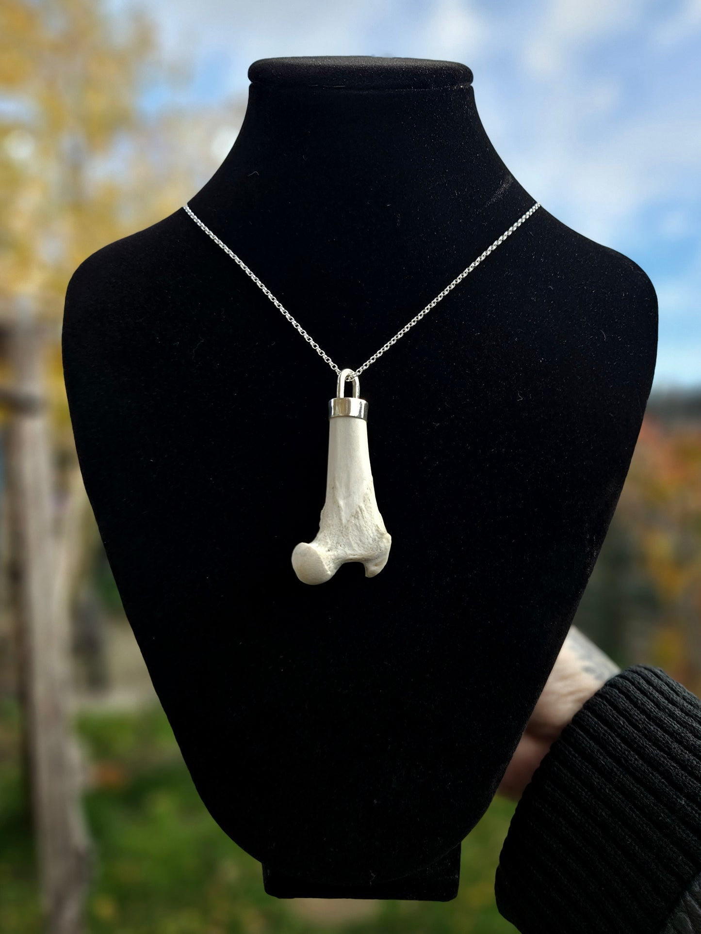 Fox bone pendants in 925 Sterling silver (pendant only)