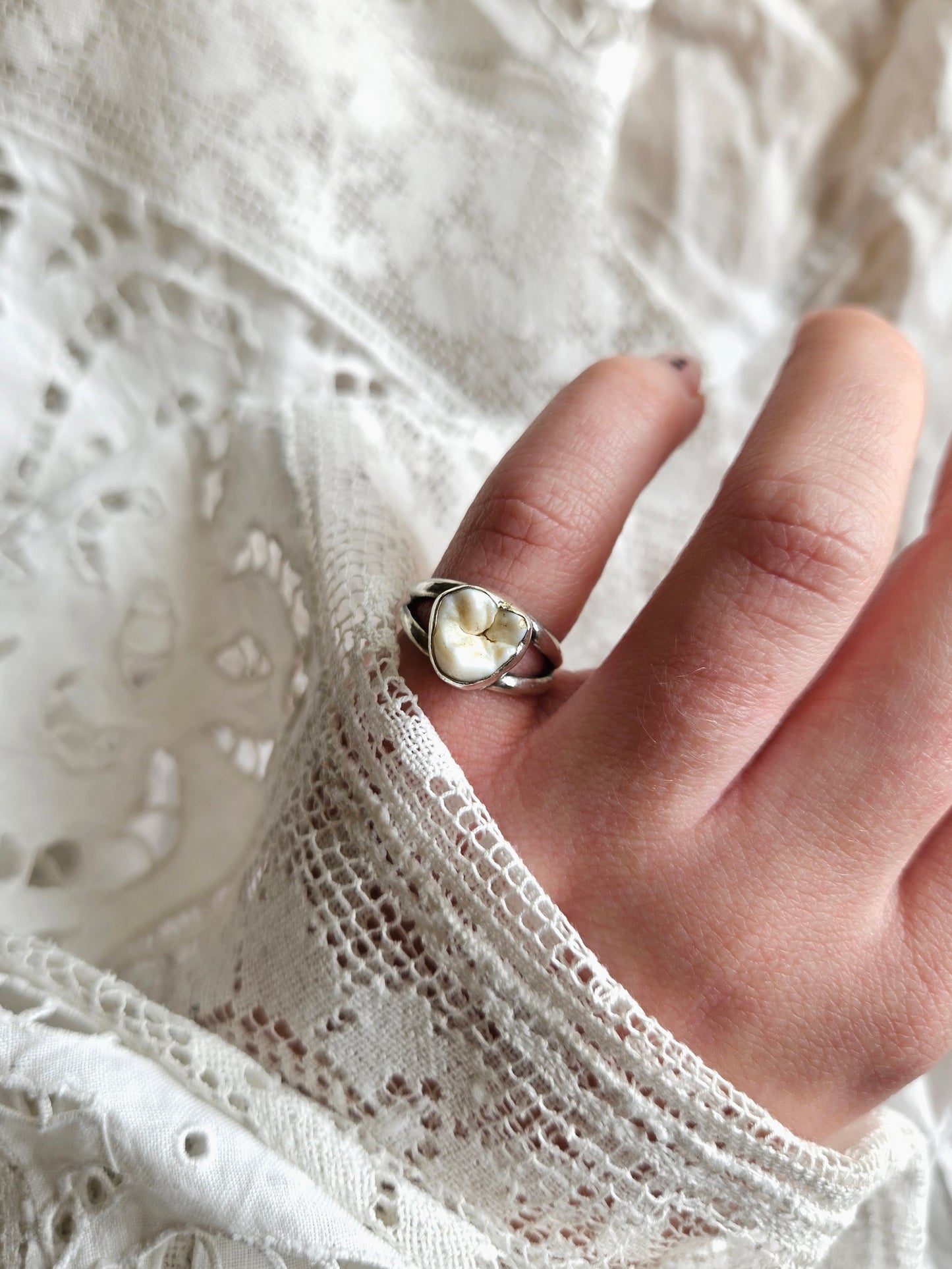 Human Tooth Ring - Sterling Silver